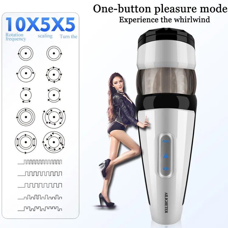 Male Sex toys shop wholesale china supplier hand free male automatic rotation vibrating masturbator for man