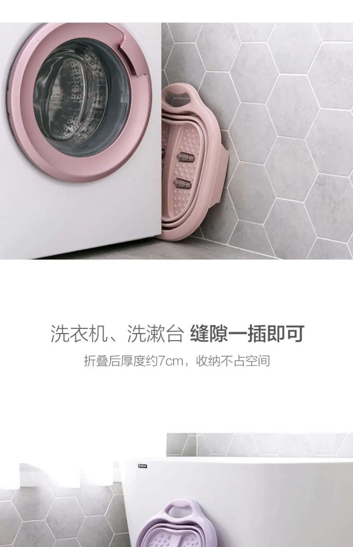 Foldable Portable Bathtub Plain Foaming Foot Soaking Bucket Massage Collapsible Footbath Basin with Lid