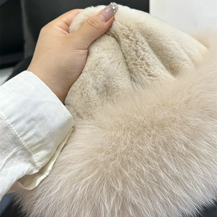 custom New Winter Rabbit Fur Bucket Hats For Women Solid Color Thick Warm Panama Bob Fisherman fox fur Hat