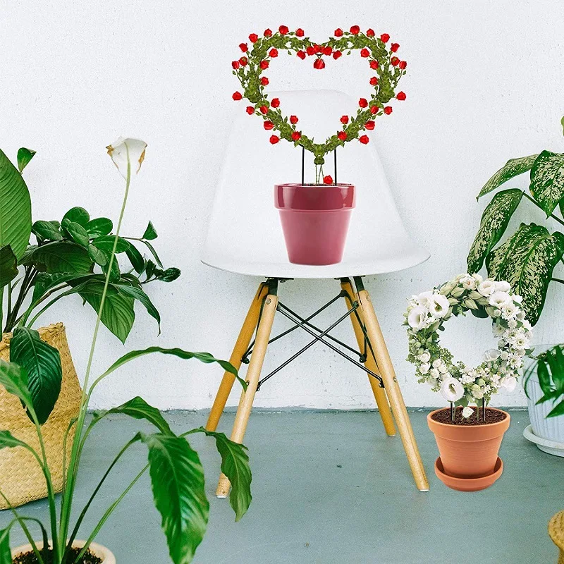 Modern Circular Plant Climbing Frame Bracket Cross-Border Exclusive Creative Love Flower Rack Plastic for Garden planting