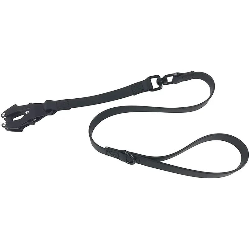 Low Price Custom Waterproof PVC Webbing Coating Tactical Dog Leash With Frog Clip And Quick Release Connector