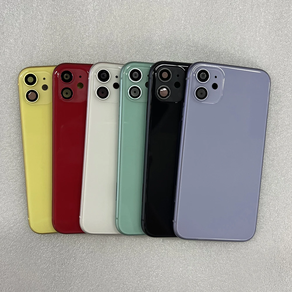 Оригинальное заднее стекло корпуса с подносом для карт боковой ключ Iphone 11 сменная задняя крышка аккумулятора стеклянная