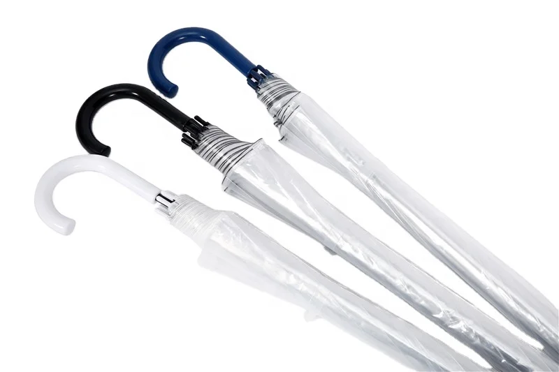 27 Inch Cheap  Transparent Clear Straight Umbrella with logo prints