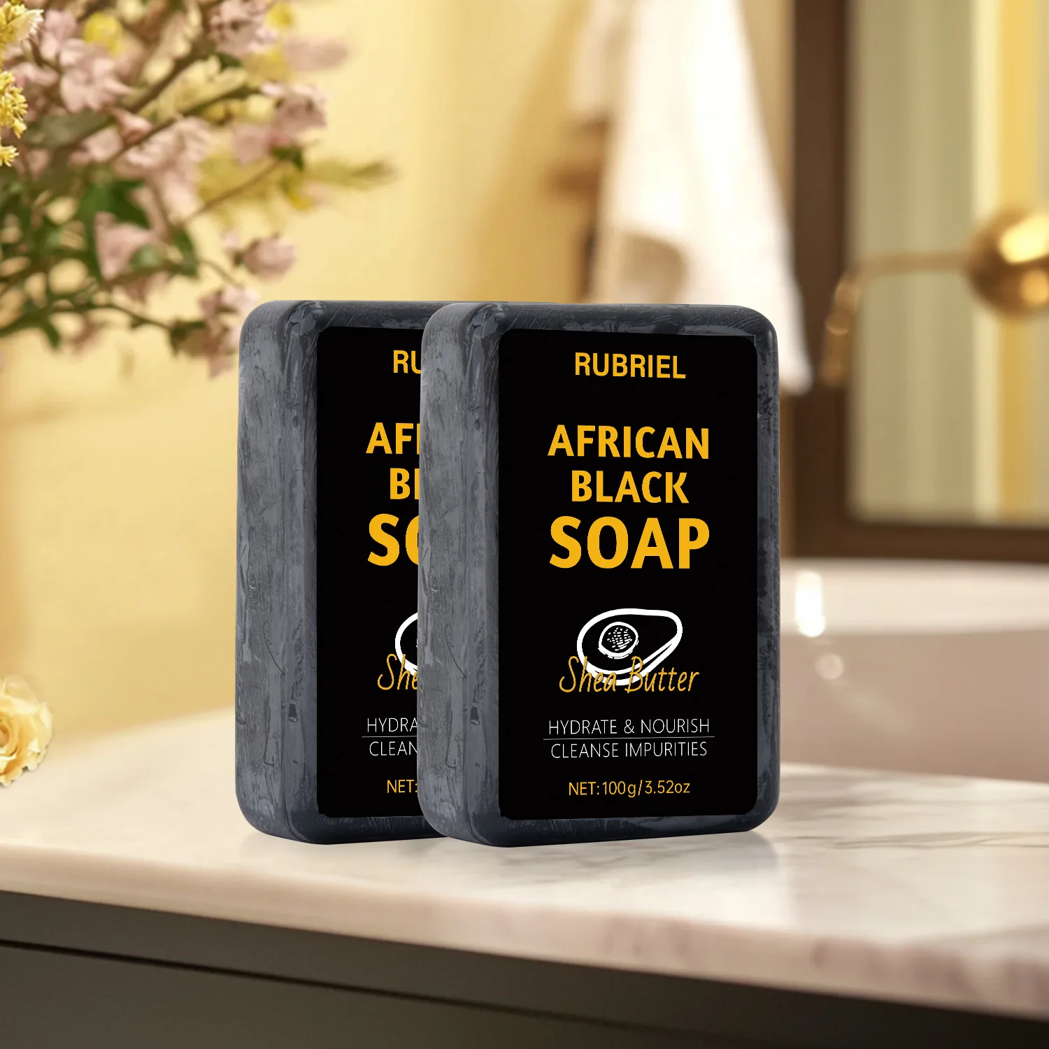 African Black Soap Face and Body Bar for Oily Blemish Prone Skin facial cleanser