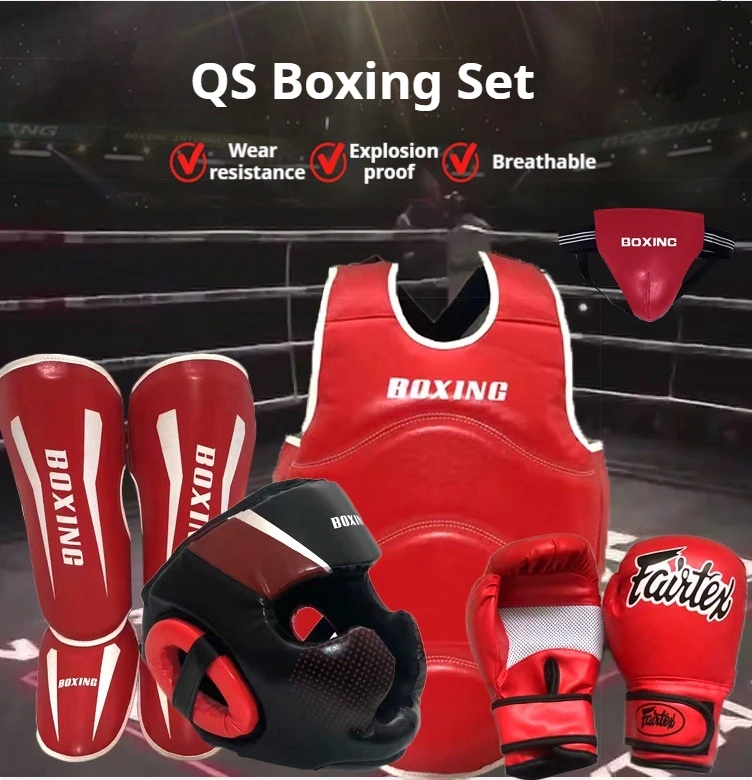 High Quality Sanda Protection Gears Set MMA Boxing Kick Boxing Set For Adults Kids