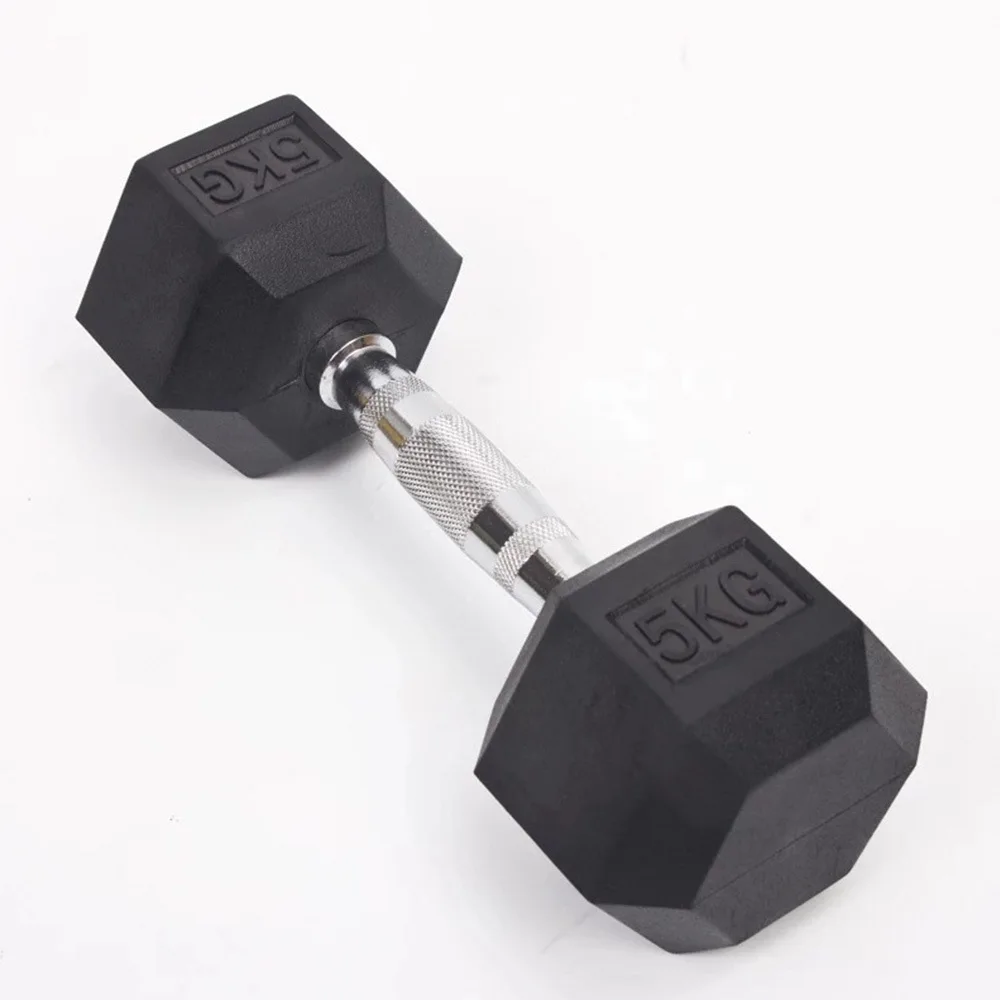 Wholesale 2.5Kg to 50kg  Fitness Equipment Cheap Rubber Free Weight Pounds Hexagon Dumbbles Hex Dumbbells