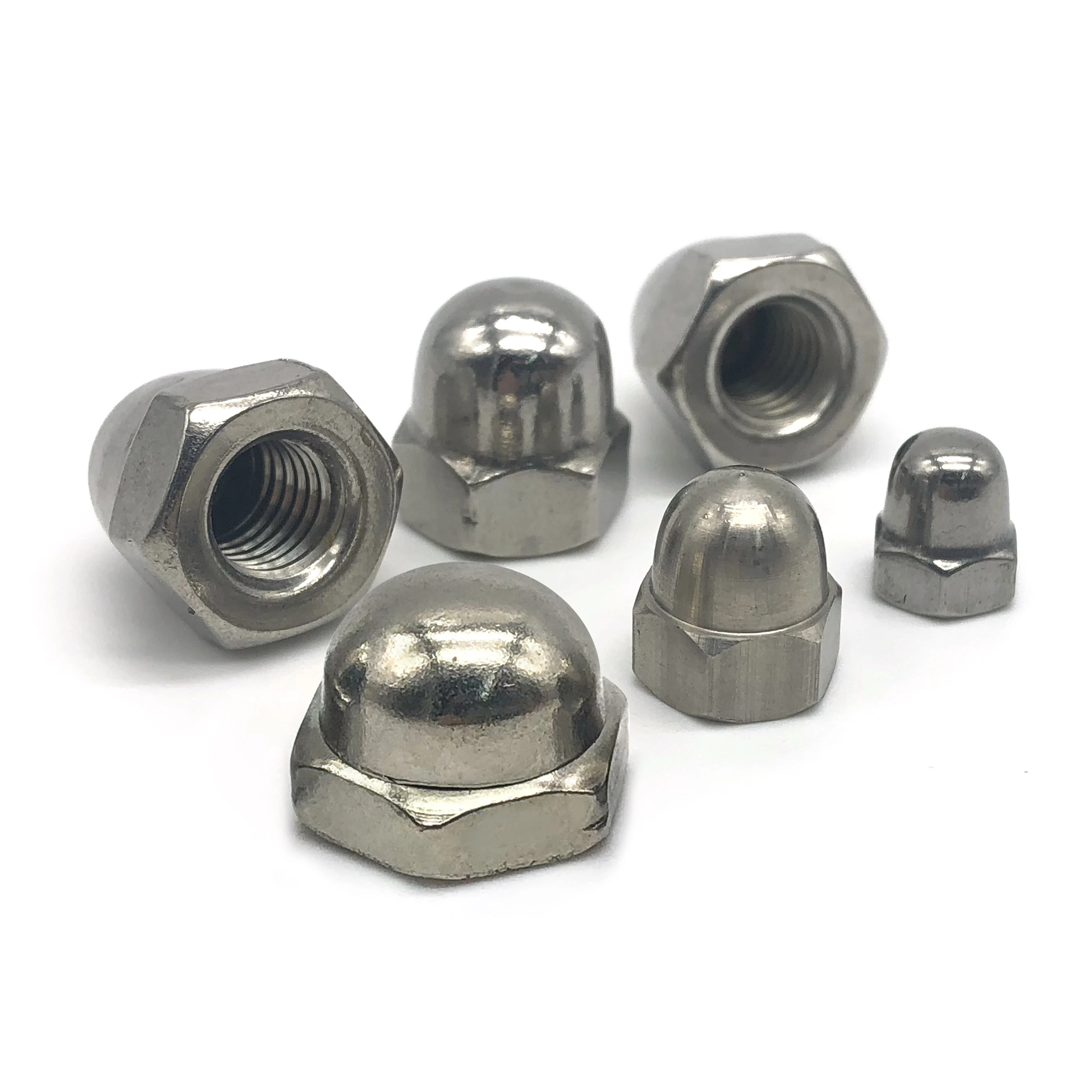 Professional fastener supplier nut hex m6 m8 m10 m12 m20 hex domed cap nuts custom metal hex cap nut for automotive