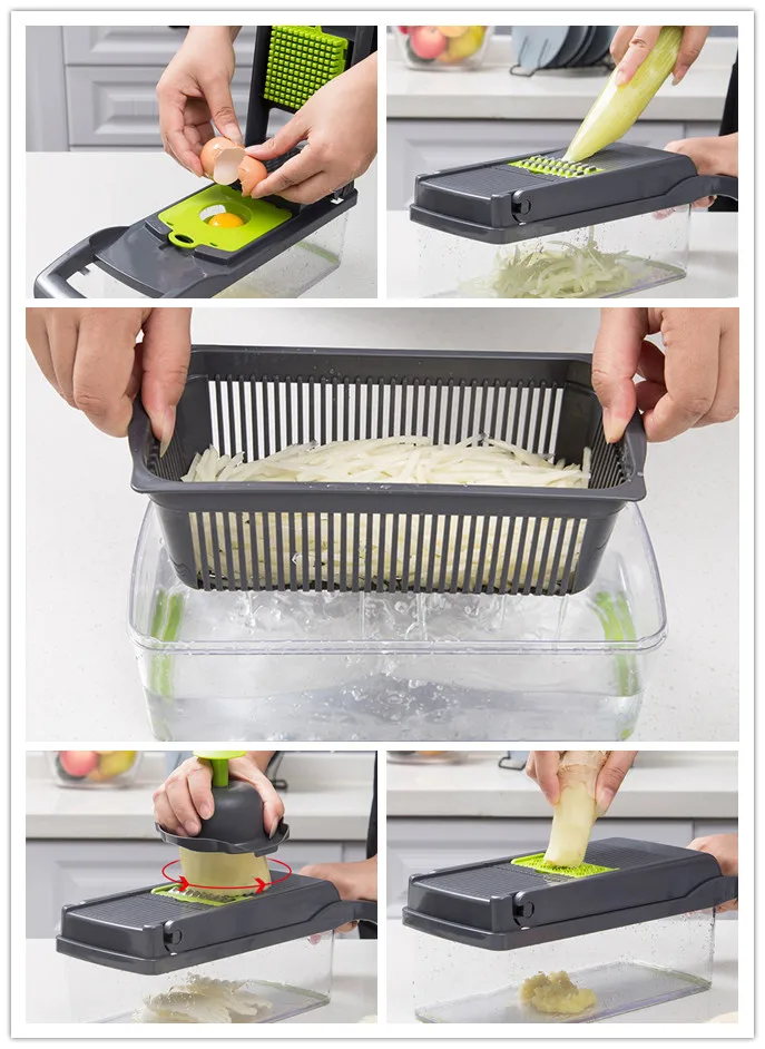 Amazon Hot Selling Multi-Function Gadget Vegetable Chopper Dicing Shredding Slicing Kitchen Tool Grater Vegetable Cutter