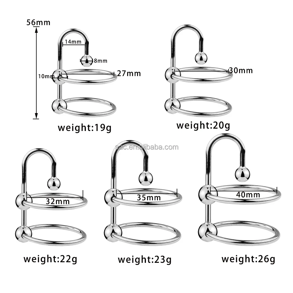 SacKnove SM Metal Penis Sex Toys Hook Dilatators Delay Premature Ejaculation Lock Fine Cock Urethral Plug Double Glans Ring