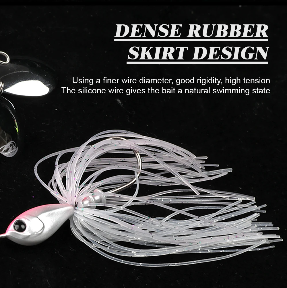 5g/7g Buzzbait Hybrid Weedless Blade Lure SpinnerBait Silicone Stripe Skirts Spinner Bait Jigs with Mustad Hook