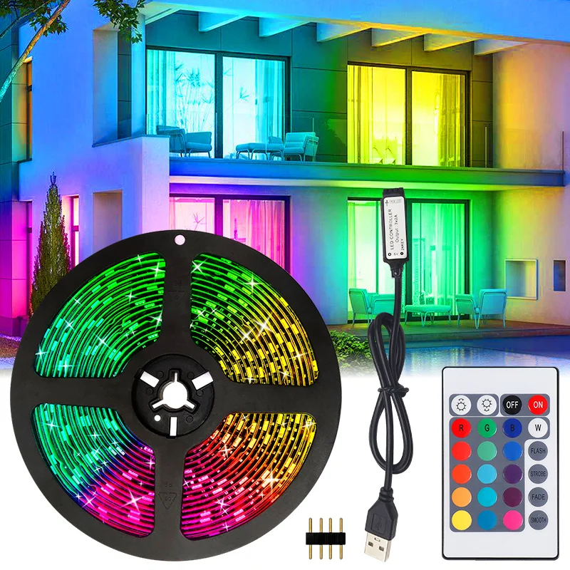 Лента 5050 0 5-5 м USB RGB лампа 5 в полосы освещения ТВ светодиодные ленты с пультом дистанционного управления для украшения