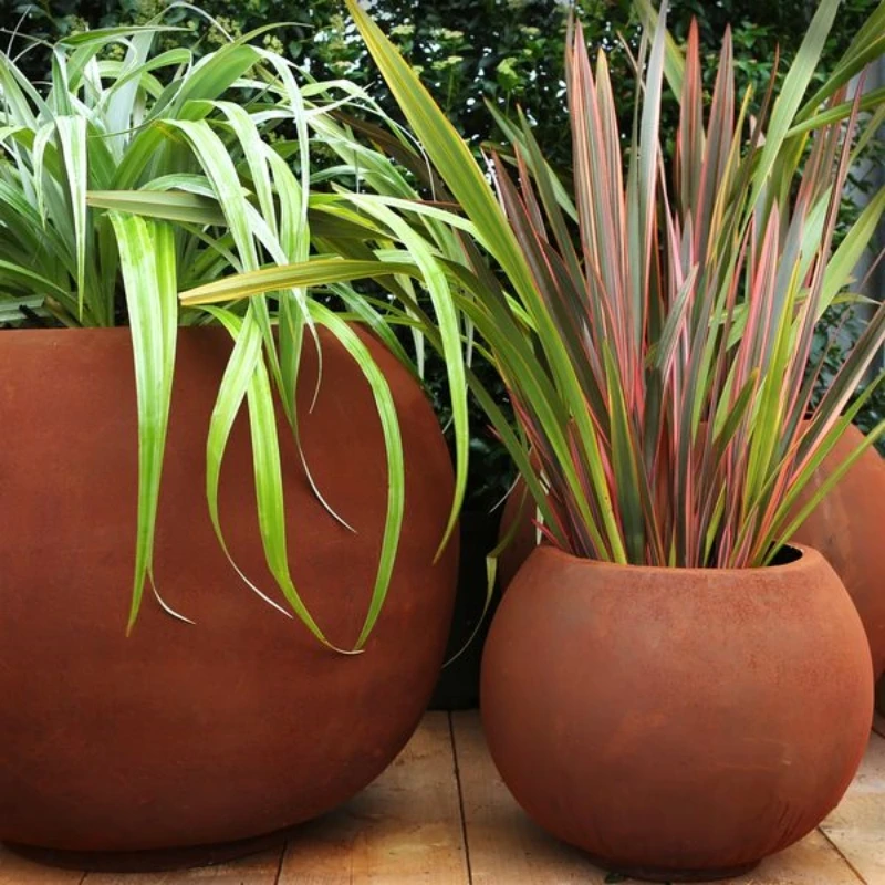 Outdoor flower pot bowl plant culture metal flower pot