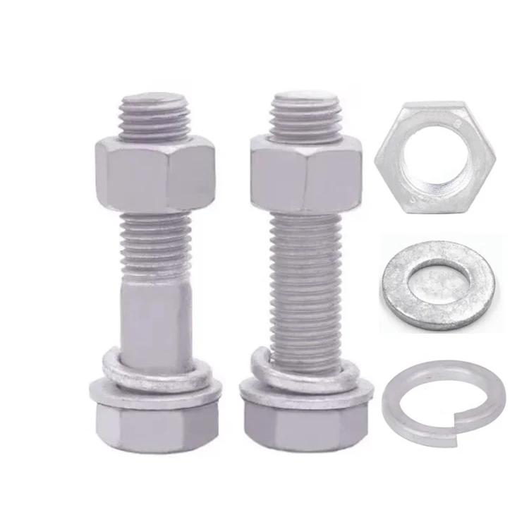 ANSI/ASME B18.2.1 1/2 3/8 5/8 M8-M36 Hot Dip Galvanized Hex Bolt And Nut Carbon Steel Coarse Thread