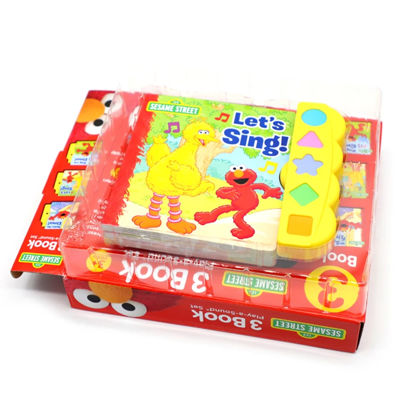 Top hot sales children push button sound books with hardcover board booiks for kids education