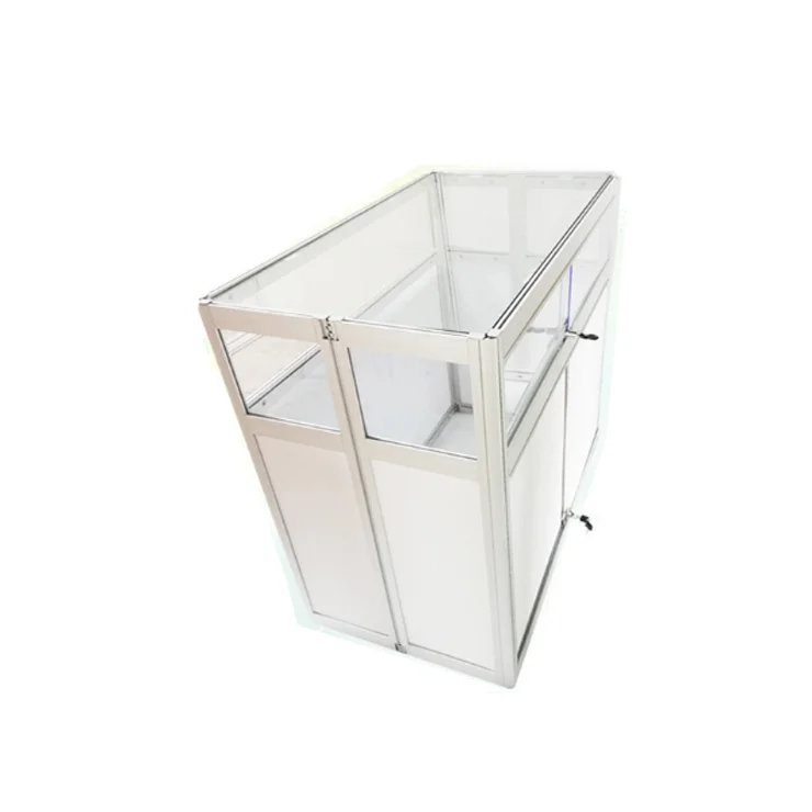 Портативная Складная Алюминиевая стеклянная витрина