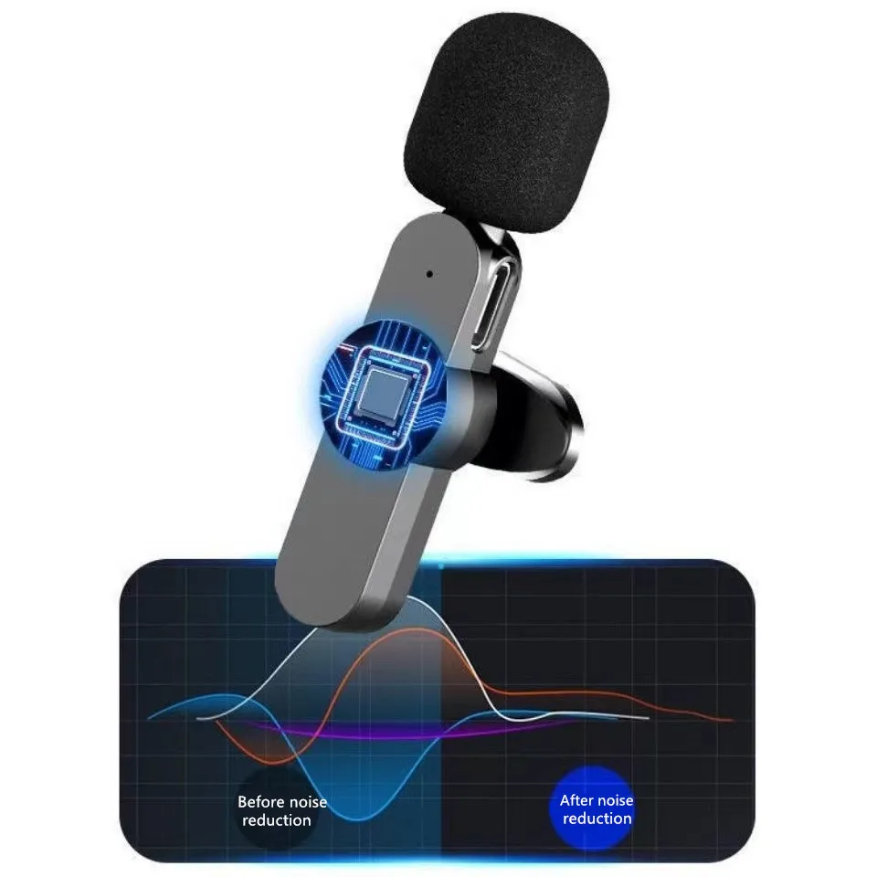 Portable Mini Mobile Lapel Microphone Dropshipping Live Streaming Vlog Clip on Tool Smartphone Wireless Lavalier Microphone