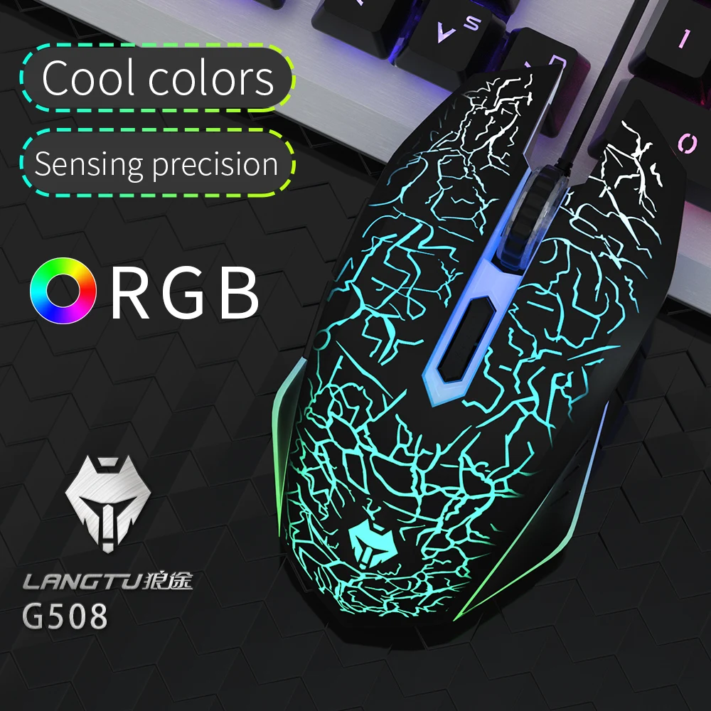 Проводная игровая мышь с RGB-подсветкой эргономичная программируемая для геймеров Windows ПК