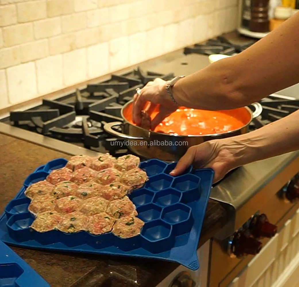 2021 Hot 32 Cavities Silicone Meatball Master Store Freezer Container Homemade Meatball Patty Press