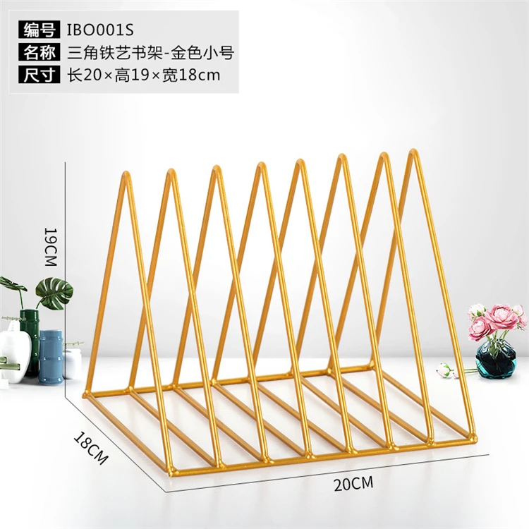 Nordic style custom bookstand metal black triangular bookstand