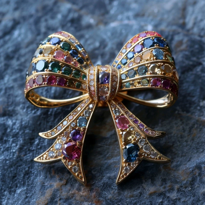 XILIANGFEIZI Original Design British Royal Family High-end Design Import Crystal Bowknot Brooch Badge For Men