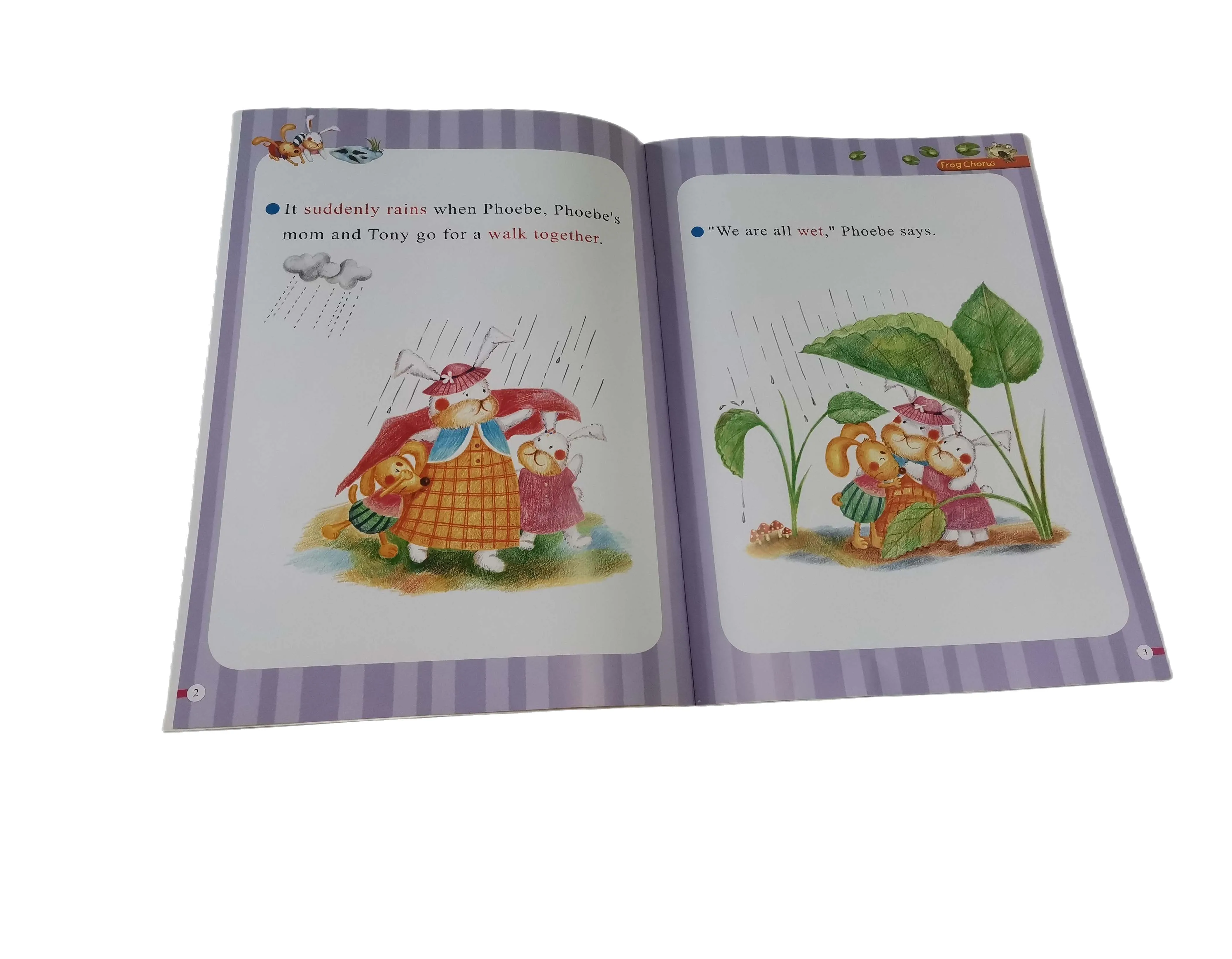 English children story book about natural life with kids talking pen