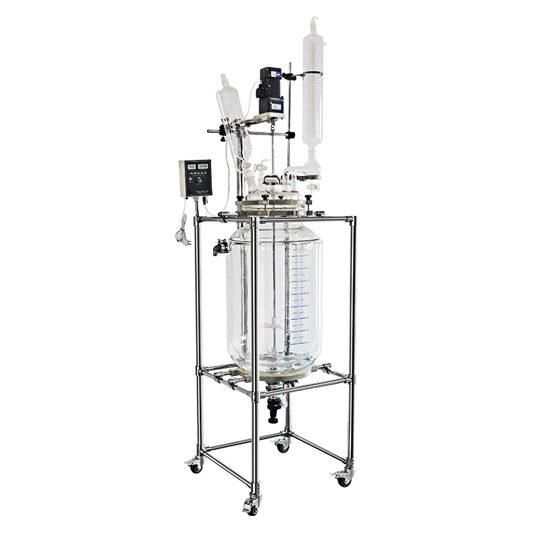 Large Scale 200L China Laboratory Stirring Jacked Glass Reactor