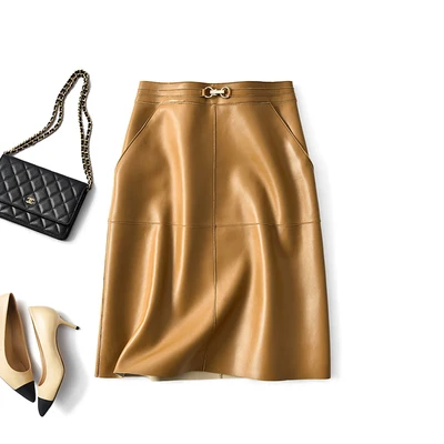 Модная черная Корейская женская короткая пикантная кожаная рубашка-карандаш До Колена Для Женщин