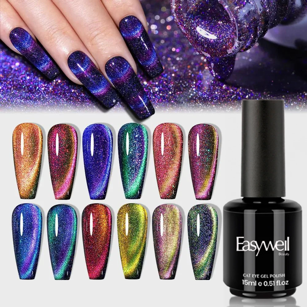 Make Your Logo Magnet Cat Eye Nail Art Magnetic UV Gel Nail For Led Cat Eye Gel Polish wholesale