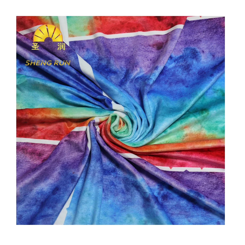 Нет минимального заказа, 95% полиэстер, 5% спандекс, тянущаяся трикотажная супермягкая ткань из спандекса с принтом