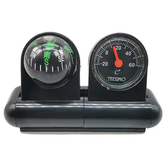 Universal  Car Pedestal Two-in-One Thermometer Guide Ball Compass