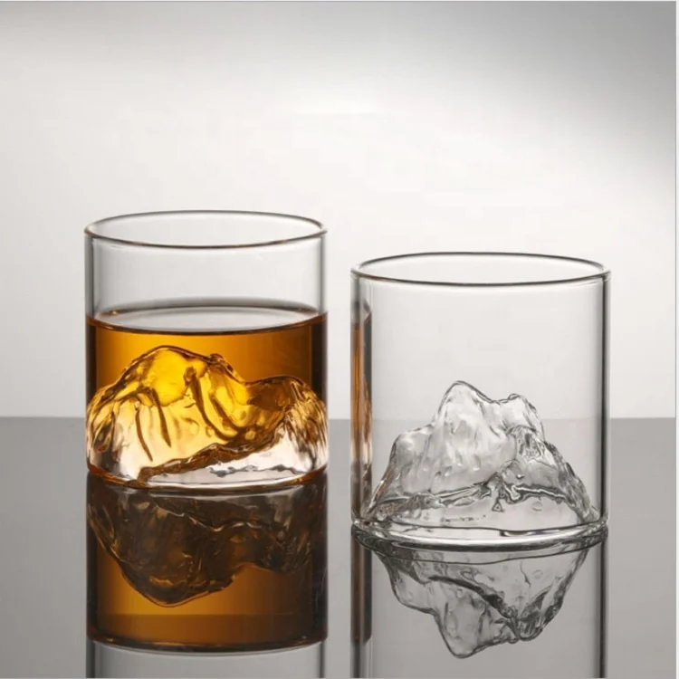 200ml Amazon Hot Sale Over The Hill Wine Glass High Borosilicate Glass Mountain Shape Beer Whiskey Glasses