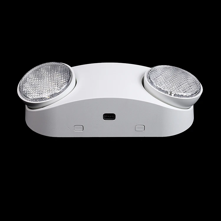 White Led 2.4w High Brightness Exit Wall Mounted Led Emergency Light Rechargeable Twin Spot Head