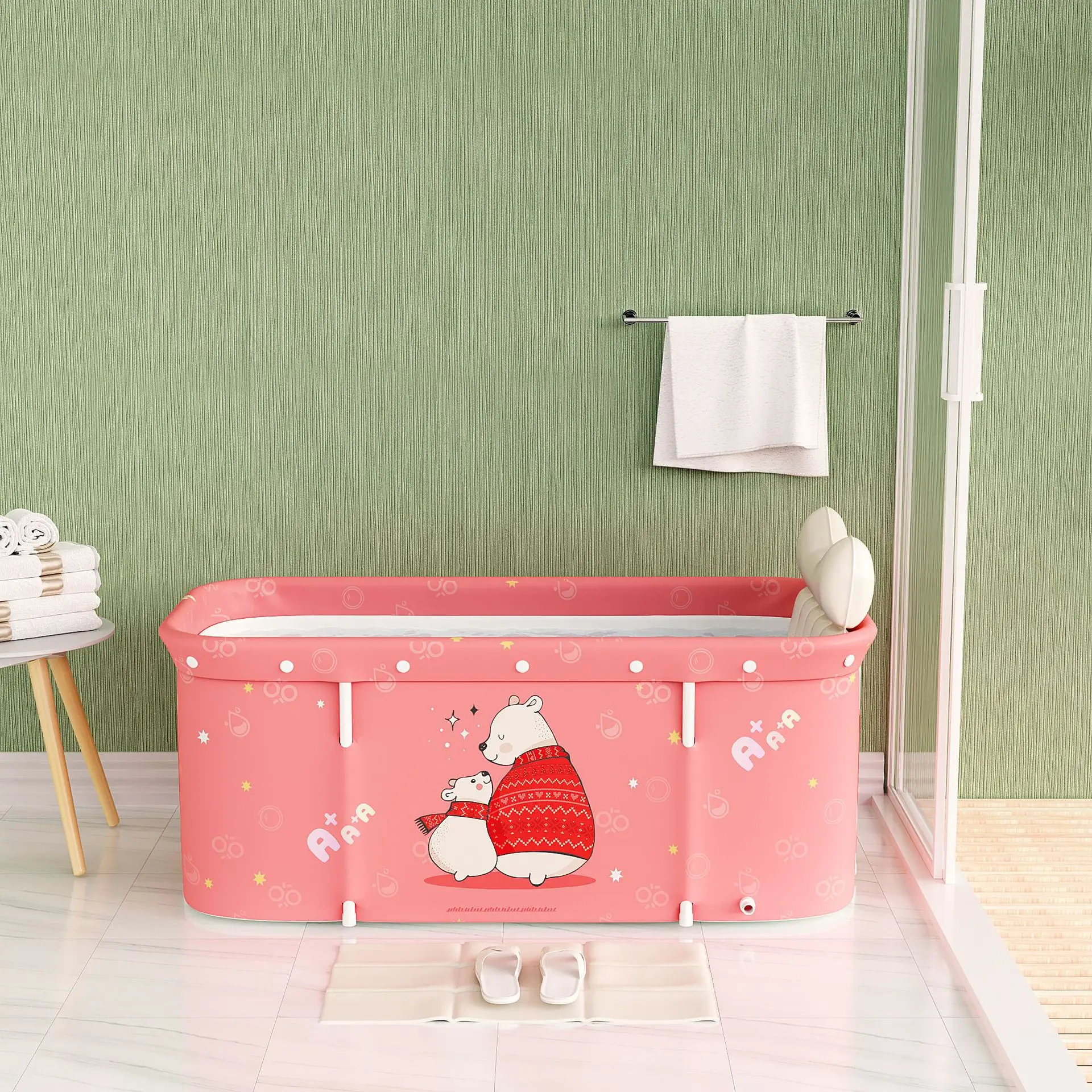 Portable Collapsible Bath Bucket Bathtub Large Capacity Bathroom Shower Bathing Artifact Free Installation New Arrival