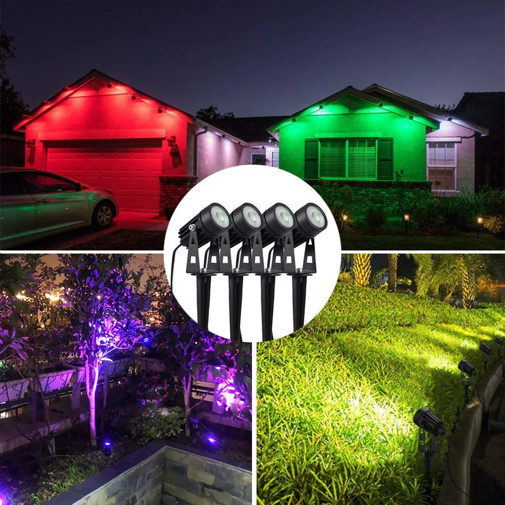 3W 5W 7W LED Garden Light Outdoor Spike Lawn Lamp Waterproof Yard Path Spotlights 220V 12V 110V Night Light Warm White 3000K