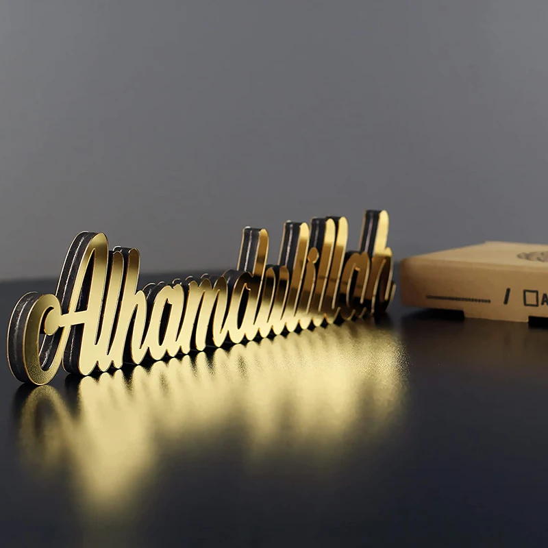 Arabic Style Eid Ramadan Mubarak 2023 Wooden Ramadan Mubarak Decorations For Muslim