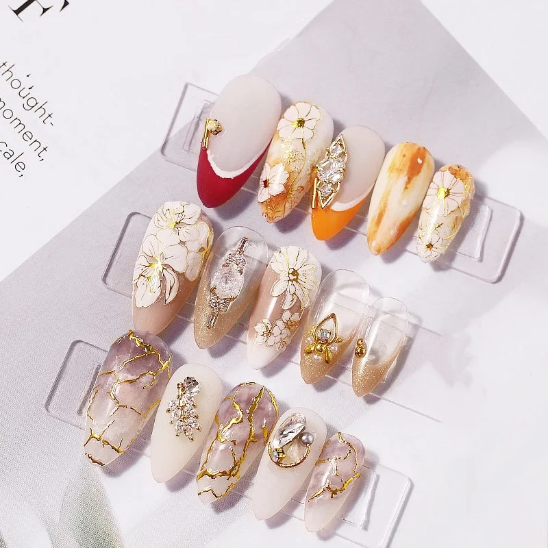 New 3D Nail Stickers Gold Plated Nail Gel Sticker UV Lace Accessories Nail Stickers