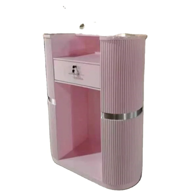 Yicheng beauty high performance reception desk for beauty salon wood pink front desk salon furniture sale online