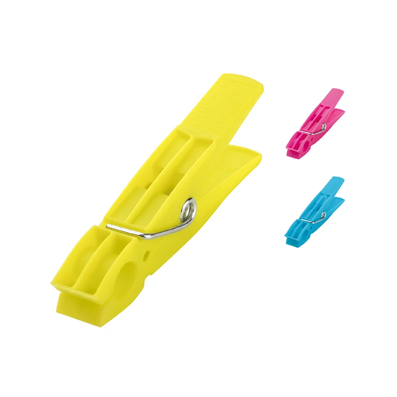 Colorful 12pcs Fashion Multifunction Heavy Duty Laundry Plastic Clothespins With Springs For Kitchen Outdoor  Clothes Pegs