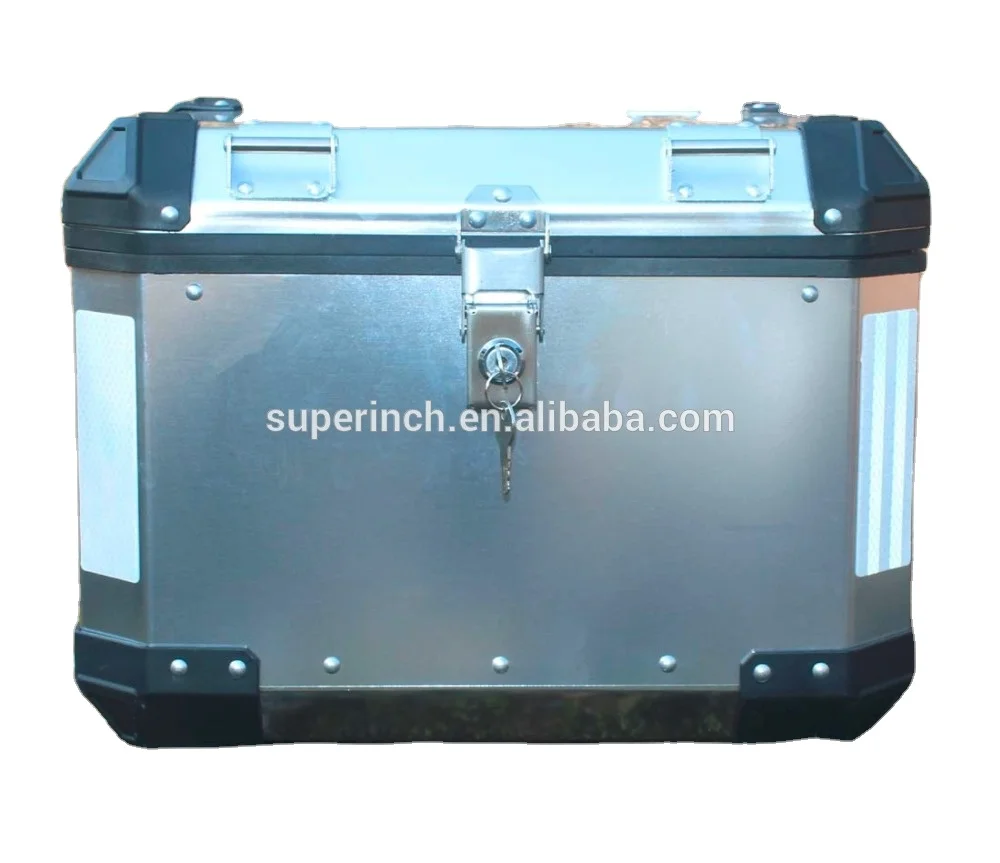 
 Универсальный анодированный серебристый 40-литровый Верхний алюминиевый контейнер для доставки пищевых продуктов для мотоцикла  