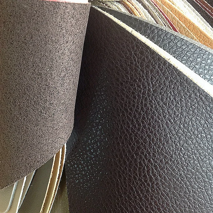 Textured pu microfiber leather material for furniture, pure leather material