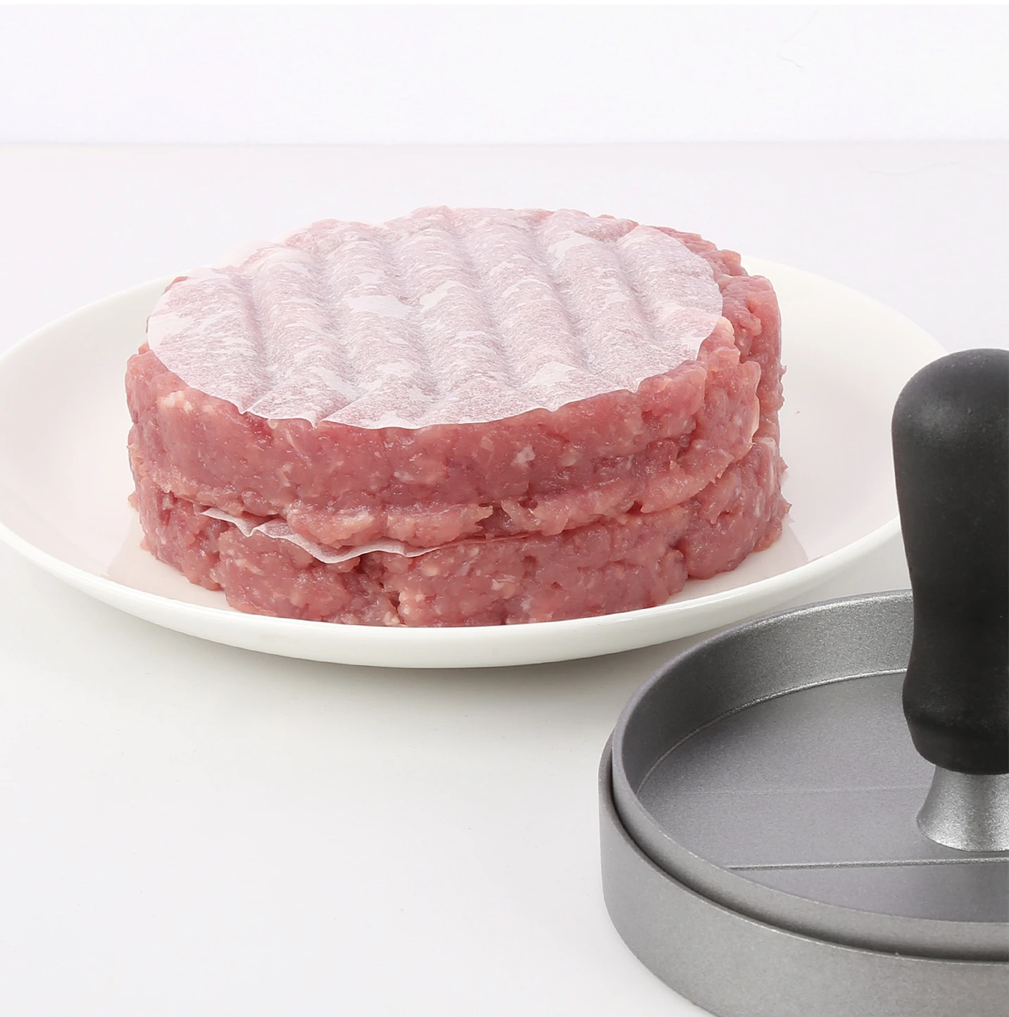 Handle non slip nonstick mini hamburger maker aluminum manual hand commercial round beef meat patty maker hamburger burger press
