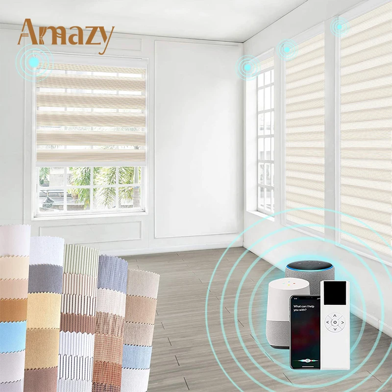 High Quality Remote Control Wifi Motor Smart Zebra Blinds Professional Blinds Production Automatic Control System Blinds