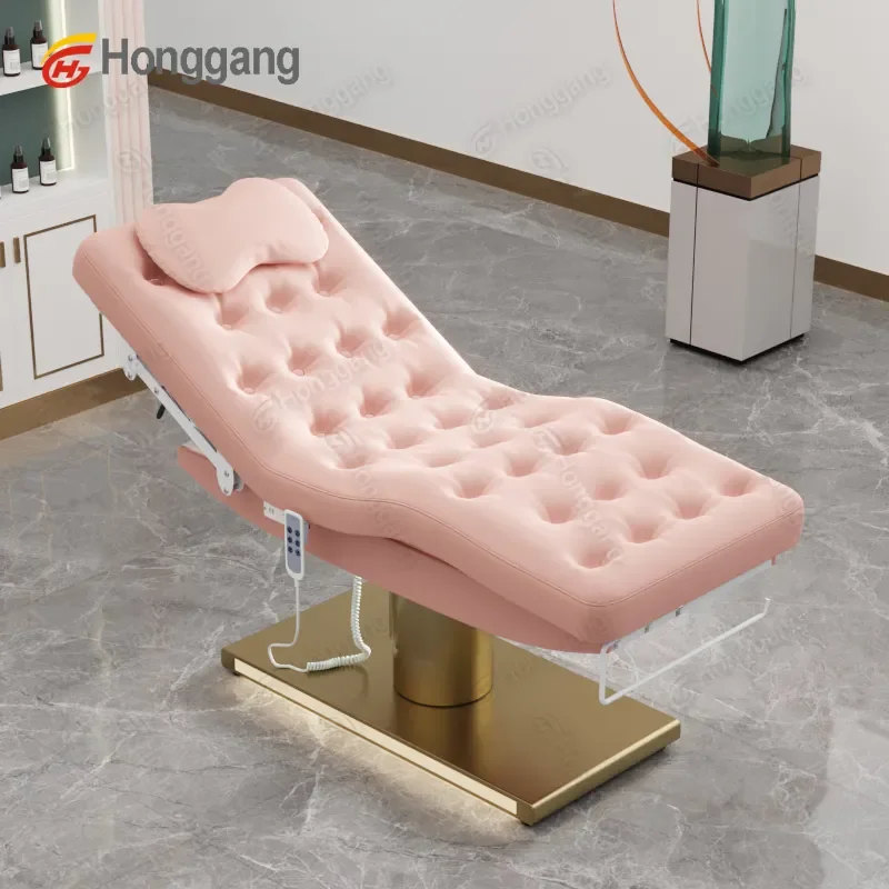 guangdong pink salon lashes massagebed portable recliner chair thai spa facial beauty eyelash electric massage table bed