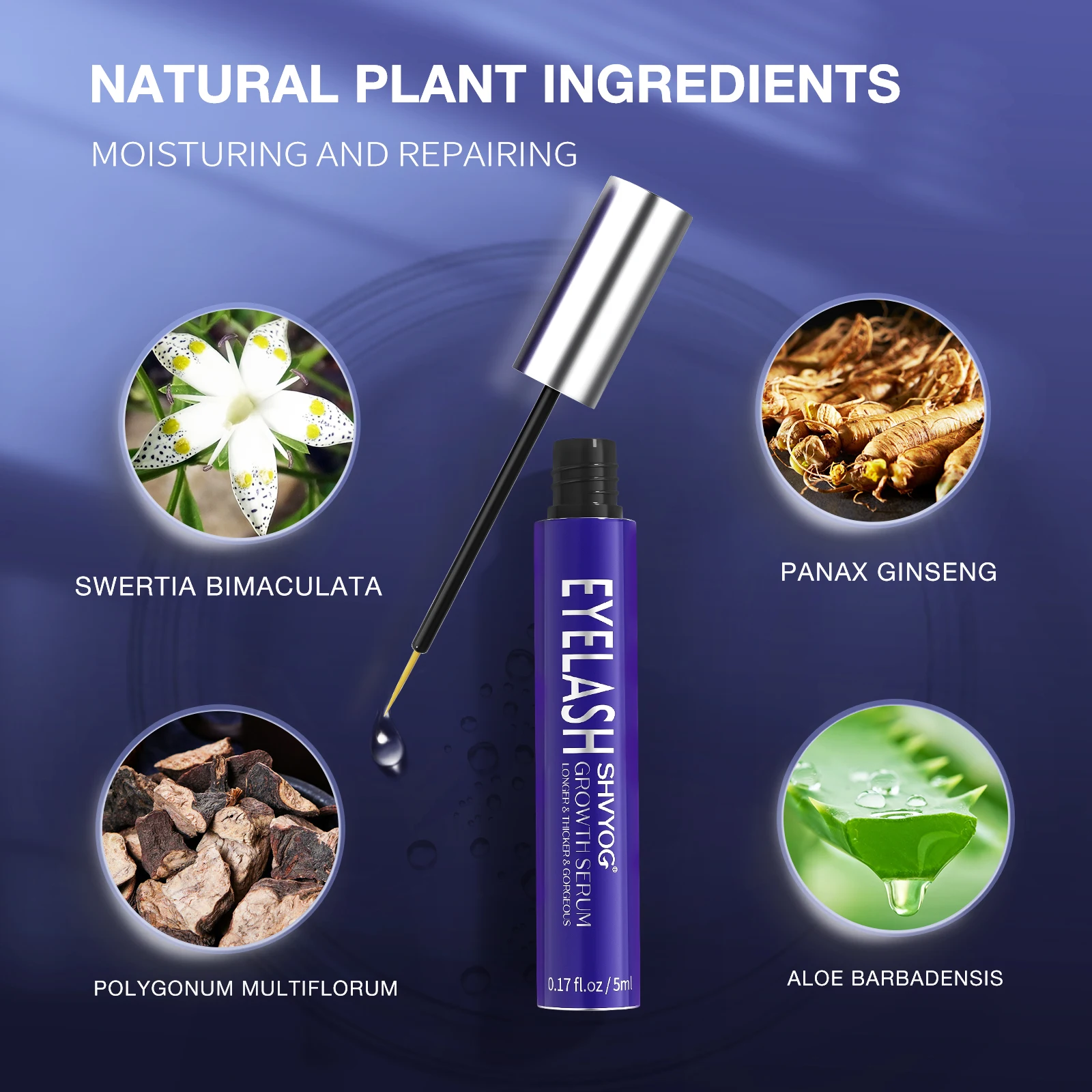 Amazon Hot Selling e Eyelash Growth Serum Eyelash and Eyebrow Enhancer to Grow Longer Fuller Thicker Lashes