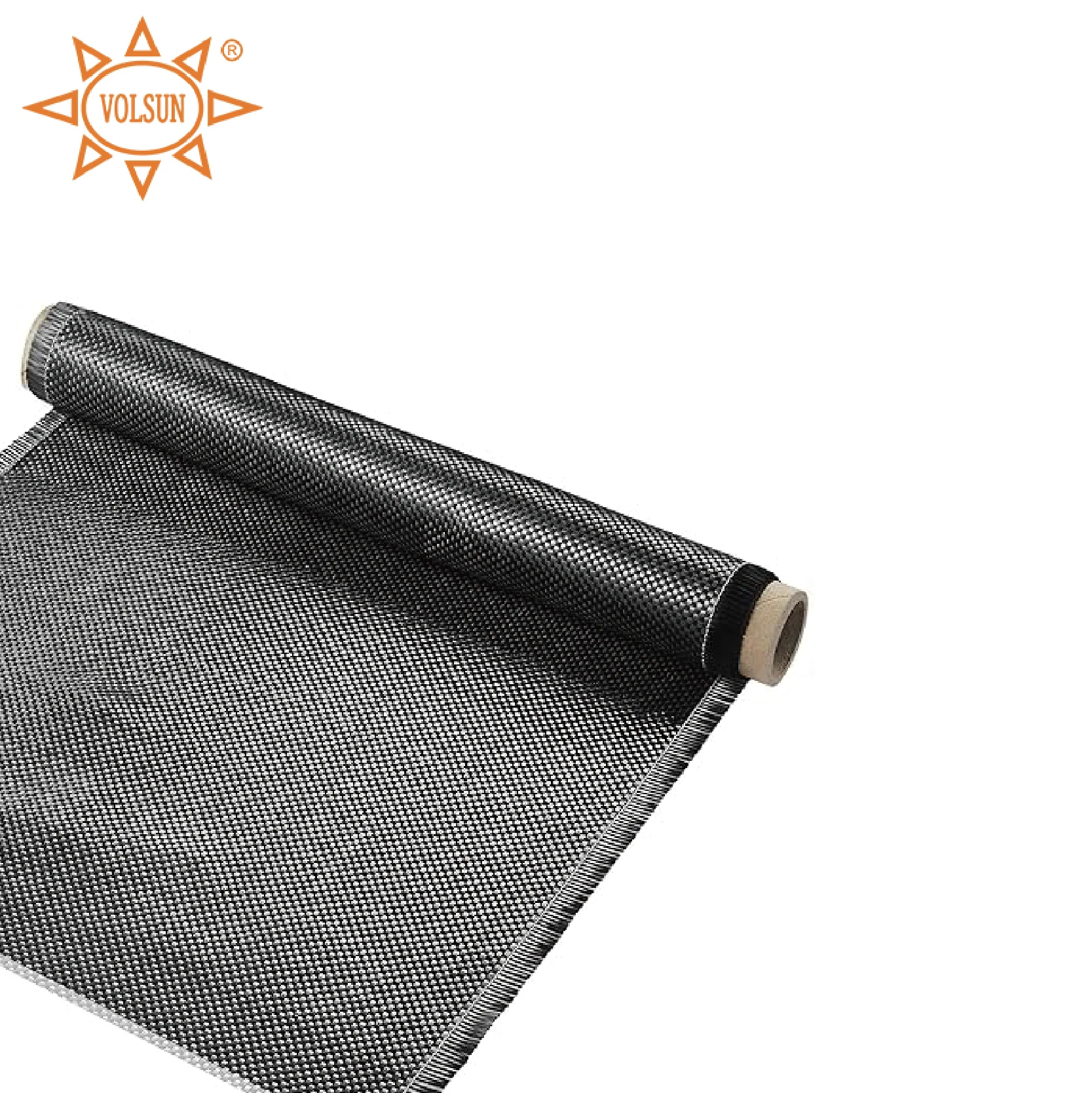 China Factory Building Reinforce12K 200GSM Bi-directional Carbon Fiber Fabric Cloth Roll
