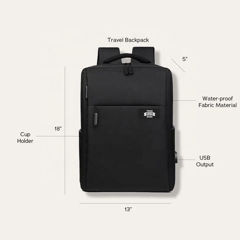 Custom Personalized Business Water Bottle Power Bank And Travel Backpack Portable Charger Cable Corporate Gift Box Set