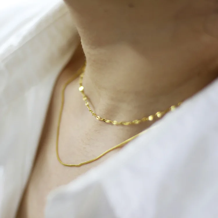 Stainless Steel Cable Beads Chain Cuban Link Chain Necklace Herringbone Chain with Lobster Clasps for DIY