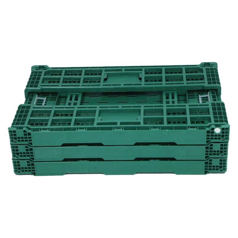 Agricultural harvesting using PP stackable space saving Ventilated Folding Plastic Box / crate for leafy produce / tomatoes