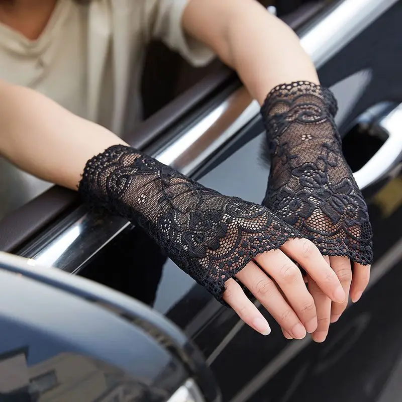 Модные женские короткие кружевные перчатки HEFT BOOOGE с открытыми пальцами для свадебной вечеринки