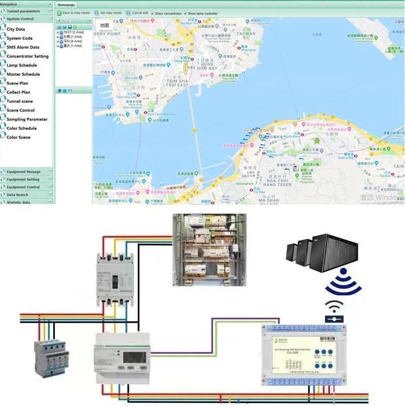 A network of smart LED Street lighting meters automatically communicate data in a centralized database for billing and analysis.